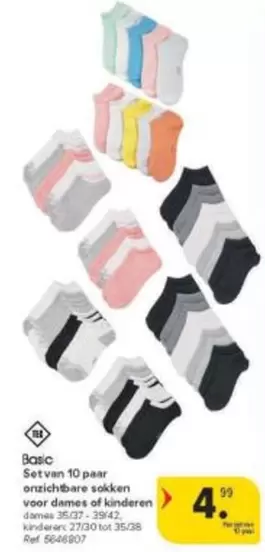 Set van 10 paar onzichtbare sokken