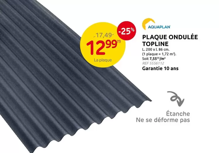 PLAQUE ONDULÉE TOPLINE