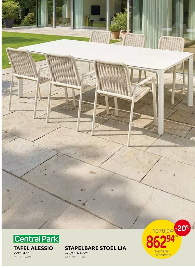 Park - TAFEL ALESSIO STAPELBARE STOEL LIA