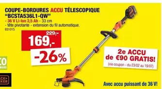 De - COUPE-BORDURES ACCU TÉLESCOPIQUE "BCSTA536L1-QW"