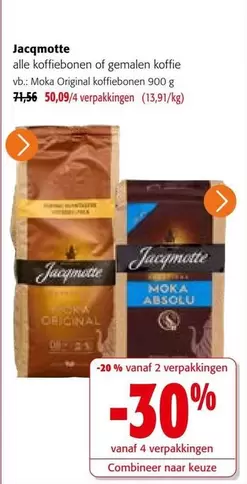 Jacqmotte alle koffiebonen of gemalen koffie