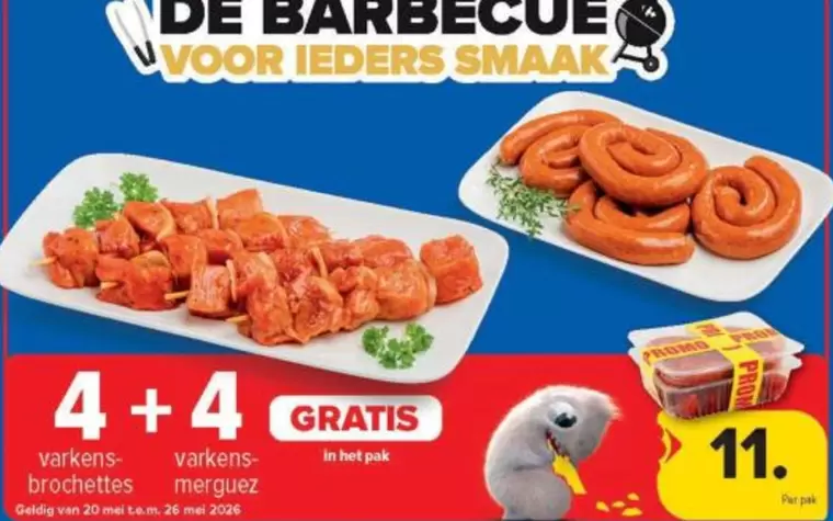 De - varkens brochettes & varkens merguez