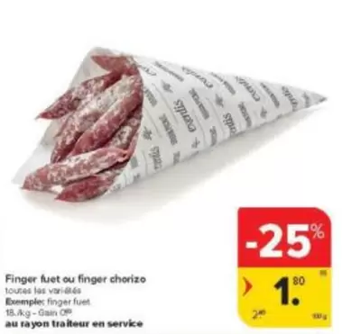 Finger fuet ou finger chorizo