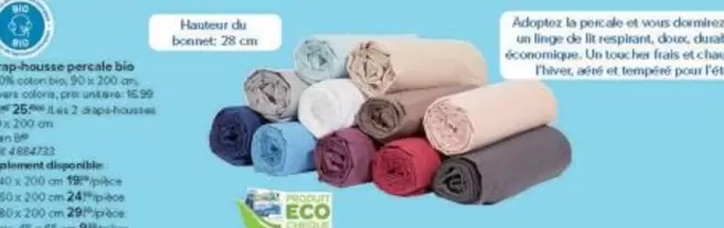 Be - Drap-housse percale bio