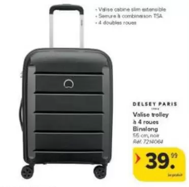 París - Valise trolley à 4 roues Binalong 55 cm