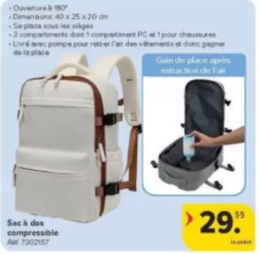 De - Sac à dos compressible Réf. 7302157