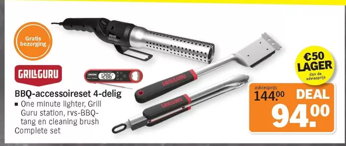 De - BBQ-accessoireset 4-delig