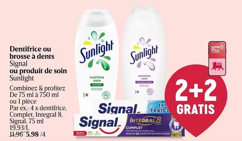 De - ntifrice ou brosse à dents Signal, produit de soin Sunlight