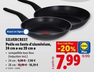 De - Poêle en fonte d'aluminium, 24 cm Ø ou 28 cm Ø