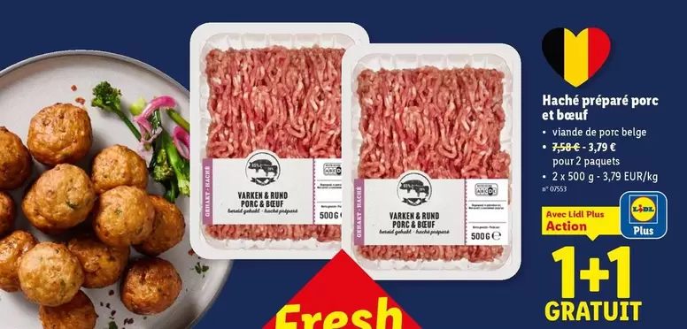 De - Haché préparé porc et boeuf
