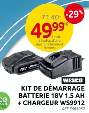 De - KIT DE DÉMARRAGE BATTERIE 18V 1.5 AH + CHARGEUR WS9912
