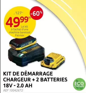 De - KIT DE DÉMARRAGE CHARGEUR + 2 BATTERIES 18V - 2.0 AH