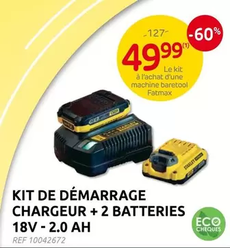 De - KIT DE DÉMARRAGE CHARGEUR + 2 BATTERIES 18V - 2.0 AH