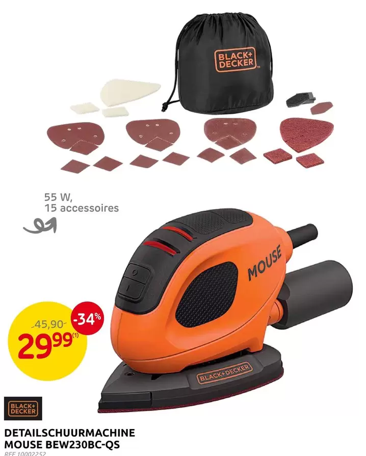 Black - DETAILSCHUURMACHINE MOUSE BEW230BC-QS