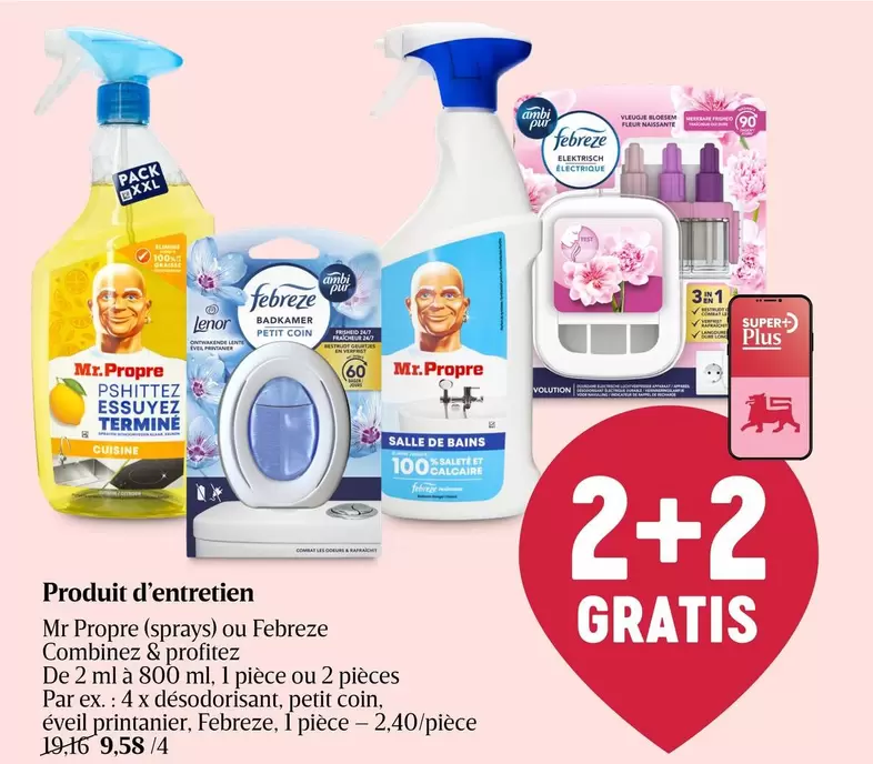 Fleur - Mr Propre (sprays) ou Febreze Combine & profitez