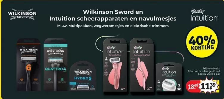 Intuition scheerapparaten en navulmesjes