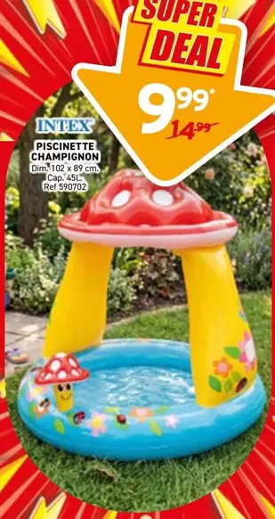 Intex - PISCINETTE CHAMPIGNON Dim.102 x 89 cm Cap. 102 L Ref. 590122