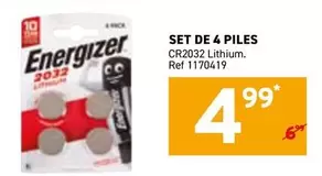 De - SET DE 4 PILES CR2032 Lithium. Ref 1170419