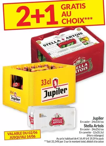 Jupiler - 2+1 GRATIS AU CHOIX