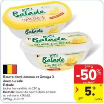 De - Beurre demi-écrémé et Om
e
ga 3