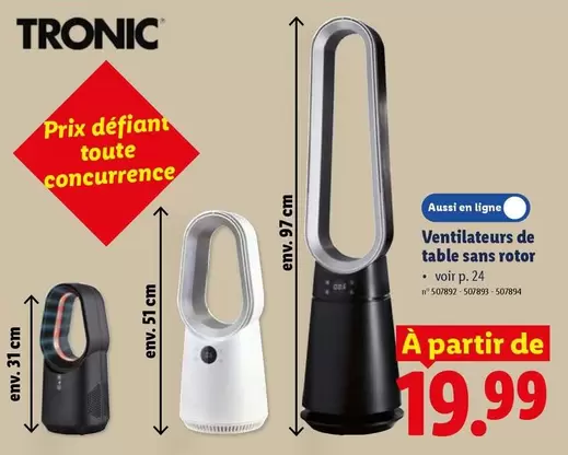 De - Ventilateurs de table sans rotor