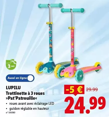 Trotinette à 3 roues "Pat'Patrouille"