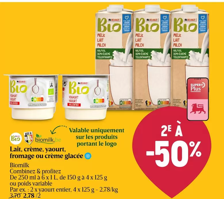 De - Lait, crème, yaourt, fromage ou crème glacée