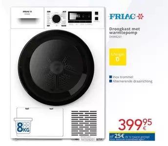 De - Droogkast met warmtepomp DKW8201
