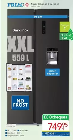 Dark - Amerikaanse koelkast XXL 559 L