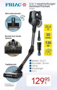 2 in 1 steelstofzuiger Animal/Parket HC800