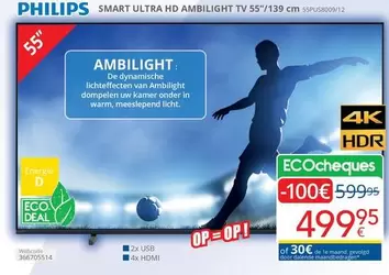 Philips - SMART ULTRA HD AMBILIGHT TV 55"/139 CM