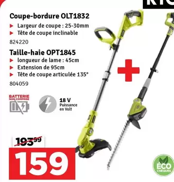 De - Coupe-bordure OLT1832 & Taille-haie OPT1845
