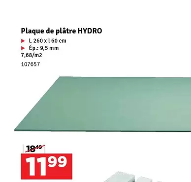 De - Plaque de plâtre HYDRO