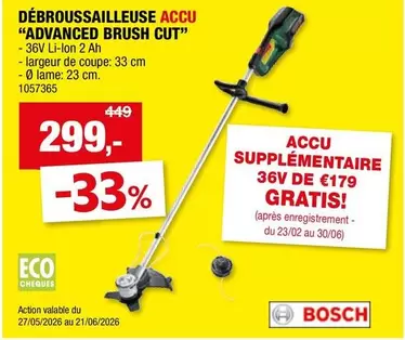 Bosch - DÉBROUSSAILLEUSE ACCU "ADVANCED BRUSH CUT"