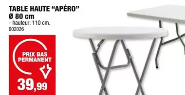 TABLE HAUTE "APÉRO" Ø 80 cm - hauteur: 110 cm. 902026