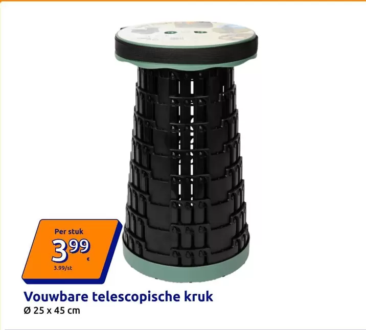 Vouwbare telescopische kruk