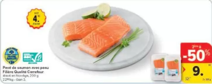 De - Pavé de saumon avec peau
