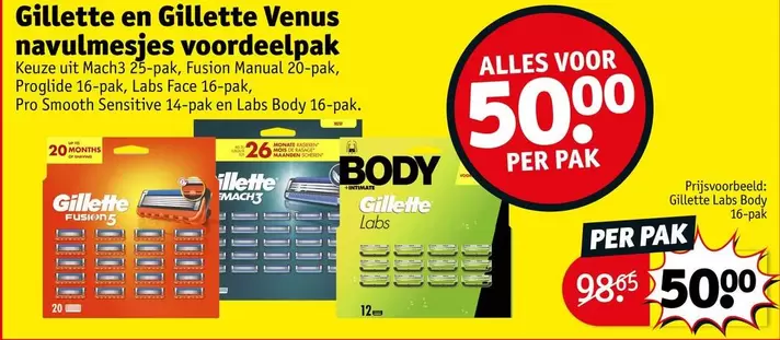 De - Gillette en Gillette Venus navulmesjes voordeelpak