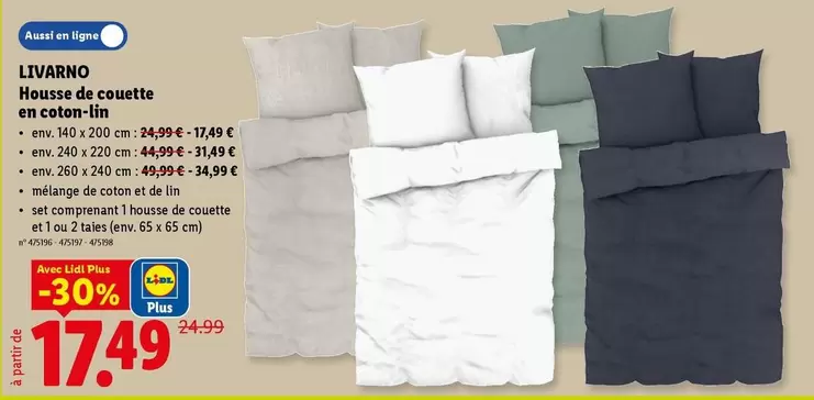 De - LIVARNO Housse de couette en catan-lin