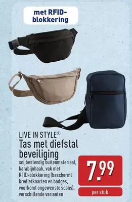 Live - Tas met diefstalbeveiliging