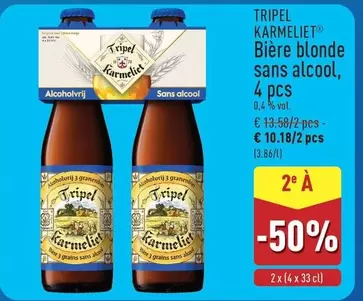 Be - Tripel Karmeliet Bière blonde sans alcool