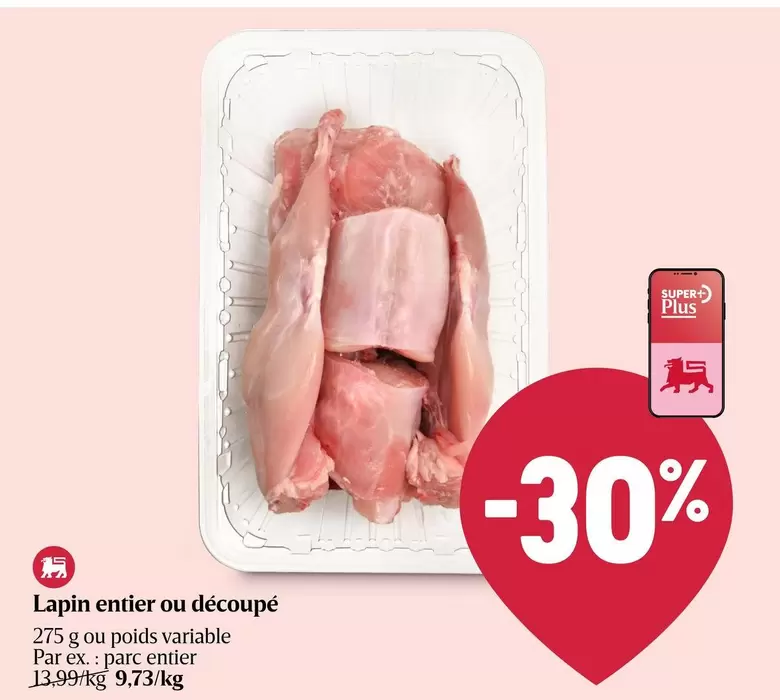 Lapin entier ou découpé