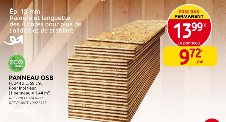 De - Panneau OSB H. 244 x L. 59 cm