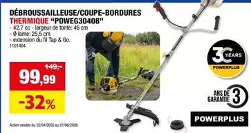 De - DÉBROUSSAILLEUSE/COUPE-BORDURES THERMIQUE "POWEG30408"