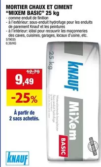 De - Mortier Chaux et Ciment "Mixem Basic"