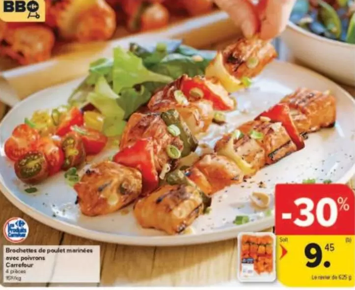Bbq - Brochettes de poulet marinées avec poivrons