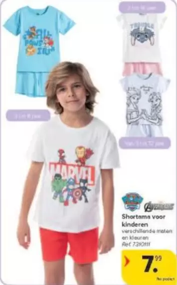 Marvel - Shorts en T-shirts voor kinderen