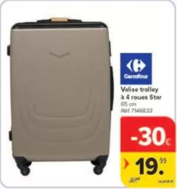 Valise trolley à 4 roues Star 65 cm