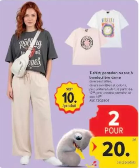 Ones - T-shirt, pantalon ou sac à bandoulière dame