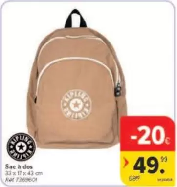 Kipling - Sac à dos 33 x 17 x 43 cm Réf 7369601